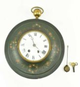 EARLY 20TH CENTURY FRENCH TOLEWARE WALL HANGING CLOCK