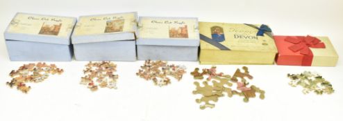 COLLECTION OF FIVE BOXES OF PAPER & WOODEN JIGSAW PUZZLES