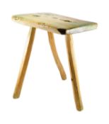19TH CENTURY RUSTIC PINE MILKING STOOL