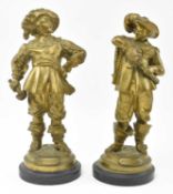 PAIR OF FRENCH 19TH CENTURY BRONZE MUSKETEER FIGURES