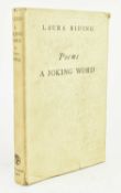 RIDING, LAURA. 1930 POEMS, A JOKING WORD SCARCE FIRST EDITION IN DUST WRAPPER