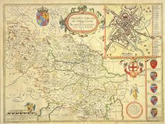 BRITISH ISLES. SPEED, JOHN:- 1610 THE WEST RIDING OF YORKSHIRE HAND COLOURED MAP