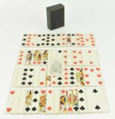 PLAYING CARDS. 19TH CENTURY CIRCA 1850 LEATHER PLAYING CARD CASE CONT. DE LA RUE PLAYING CARDS