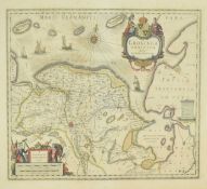 NETHERLANDS. CIRCA 1645 ENGRAVED MAP OF GRONINGEN BY WILLEM BLAEU