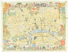 LONDON. 1938 CHILDREN'S MAP OF LONDON BY JOHN BARTHOLOMEW & SON LTD