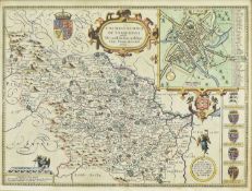 YORKSHIRE: SPEED, JOHN. 1610 HAND COLOURED MAP OF YORKSHIRE