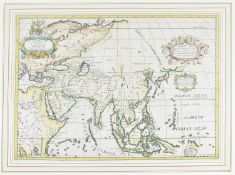 ASIA & CHINA. EARLY 18TH CENTURY WELLS MAP OF PRESENT ASIA, HAND COLOURED