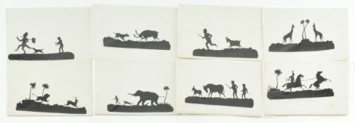 TWENTY HIGH VICTORIAN BLACK AND WHITE PAPER SILHOUETTES