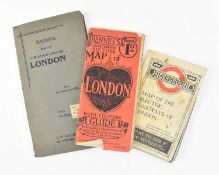 LONDON. THREE EARLY 20TH CENTURY MAPS OF LONDON INCL. UNDERGROUND