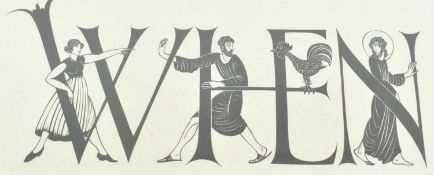 GILL, ERIC. PETER AND THE COCK - 1931 ORIGINAL WOODBLOCK ENGRAVING