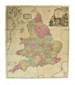 ENGLAND & WALES. CIRCA 1760S FOLDING MAP ON LINEN BY THOMAS IN SLIPCASE