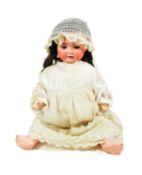 DOLLS - EARLY 20TH CENTURY GERMAN BISQUE HEADED DOLL