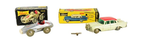 CLOCKWORK TOYS - X2 VINTAGE SCHUCO CLOCKWORK DIECAST MODELS