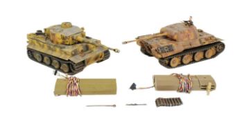 TAMIYA - X2 VINTAGE TAMIYA RC RADIO CONTROL MODEL TANKS