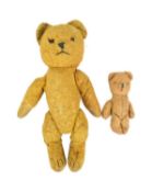 TWO EARLY 20TH CENTURY TEDDY BEARS, ONE SMALL & ONE LARGE