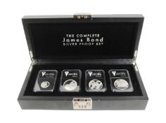 JAMES BOND - DANBURY MINT - COMPLETE JAMES BOND SILVER PROOF SET