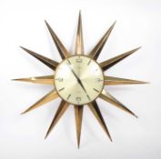 METAMEC - MID CENTURY SUNBURST WALL CLOCK