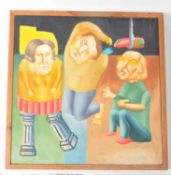 UNTITLED MID CENTURY OIL ON CANVAS PAINTING