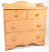 VICTORIAN 19TH CENTURY PINE CHEST OF DRAWER W/ GALLERY BACK