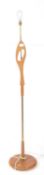 DANISH MODERN DESIGN - MID CENTURY TEAK & BRASS FLOOR STANDING LAMP