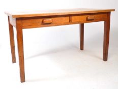 AIR MINISTRY FURNITURE - TWO DRAWER GOLDEN OAK DESK