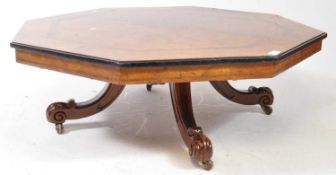 VICTORIAN BURR WALNUT VENEER COFFEE TABLE