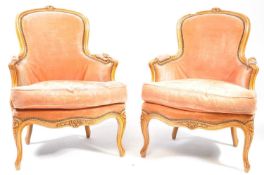 PAIR OF FRENCH WALNUT 20TH CENTURY ARMCHAIRS