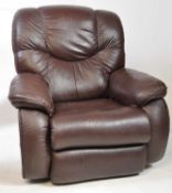 LAZY BOY - LATE 20TH CENTURY RECLINING LEATHER ARMCHAIR