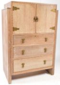 MANNER OF HEALS - 1930s ART DECO LIMED OAK TALLBOY