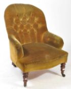 19TH CENTURY VICTORIAN BUTTON BACK ARMCHAIR