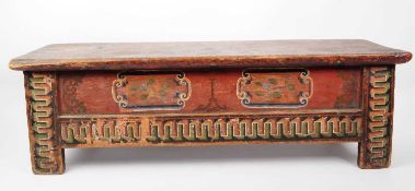 CHINESE HAND PAINTED WOODEN OPIUM / COFFEE OCCASIONAL TABLE