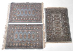 THREE 20TH CENTURY BOKHARA RUGS