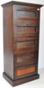 20TH CENTURY MAHOGANY PEDESTAL FIVE DRAWER SHOP CABINET