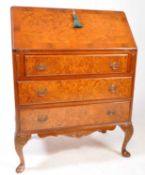 20TH CENTURY QUEEN ANNE REVIVAL WALNUT BUREAU