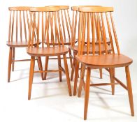 SET OF FIVE ERCOL MANNER STICK BACK DINING CHAIRS