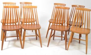 BRITISH MODERN DESIGN - SET OF 8 ERCOL STYLE DINING CHAIRS