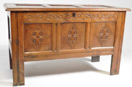 17TH CENTURY CARVED OAK COFFER CHEST