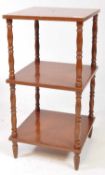 VINTAGE 20TH CENTURY THREE TIER WALNUT WHATNOT