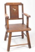 20TH CENTURY OAK CHILDRENS ARMCHAIR