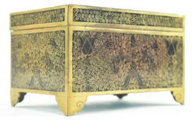 JAPANESE 19TH CENTURY CLOISONNE BLACK & GOLD TRINKET BOX