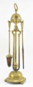 LATE 19TH CENTURY BRASS FIRESIDE COMPANION SET