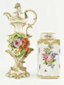 COLOGNE CHELSEA PORCELAIN STYLE LIDDED POT & CROWN DERBY EWER