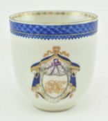 CHINESE HAND PAINTED ARMORIAL PORCELAIN SAMSON COFFEE CAN