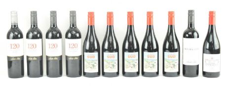 ELEVEN FRENCH & CHILEAN MALBEC RED WINE BOTTLES