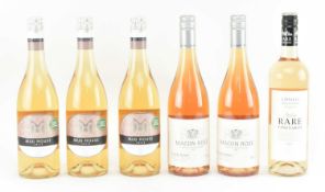 SIX FRENCH & CHILEAN ROSE WINE BOTTLES