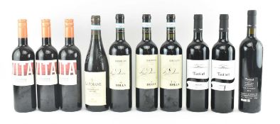 TEN ITALIAN RED WINE BOTTLES - MERLOT, SAN GIOVESE, BARDOLINO & MORE