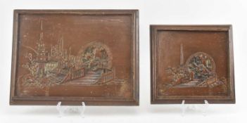 TWO 19TH CENTURY CHINESE HARDWOOD PANELS, PRESUMED FROM NEST OF TABLES