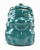 VINTAGE PAINTED TERRACOTTA POTATO MAN LIDDED STORAGE POT