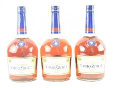 THREE COURVOISIER V.S COGNAC DE NAPOLEON OPTIC BOTTLES (3)