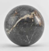 19TH CENTURY POLISHED STONE DESK SPHERICAL PAPERWEIGHT